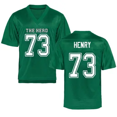Youth Game Treaden Henry Marshall Thundering Herd Kelly Football College Jersey - Green
